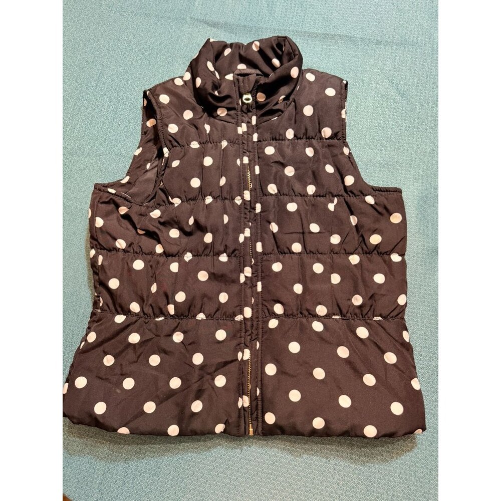 Circo Girls Black & White Polka Dot Puffer Vest Size S 100% Polyester Lightweigh
